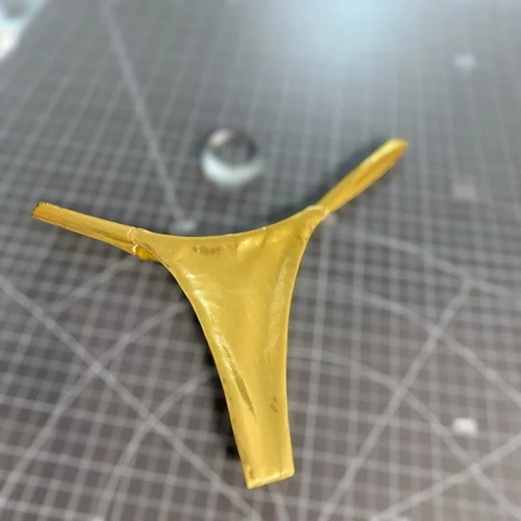 Gold Thong Bikini Bottom - Picture 1 of 4